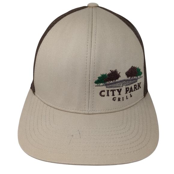 City Park Grill Snapback Trucker Hat Brown One Size Adjustable Pacific Headwear - Picture 1 of 10